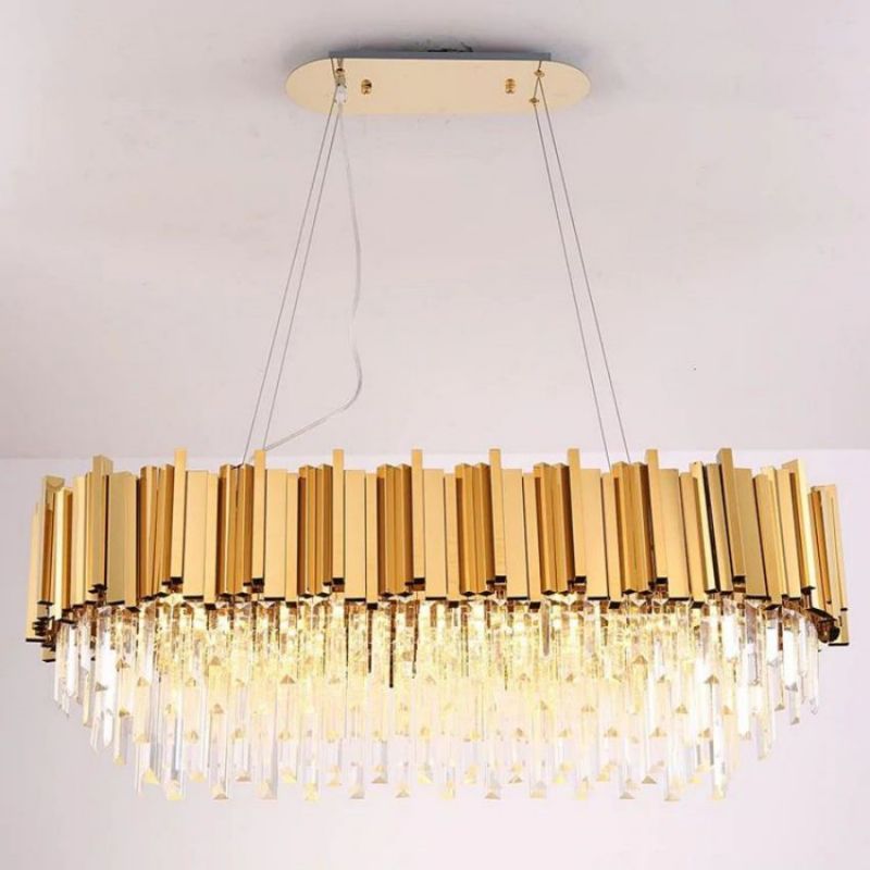 Bourbons Moore Crystal Oval Chandelier-Meet Lighting