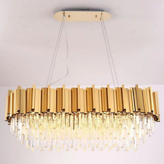 Bourbons Moore Crystal Oval Chandelier-Meet Lighting