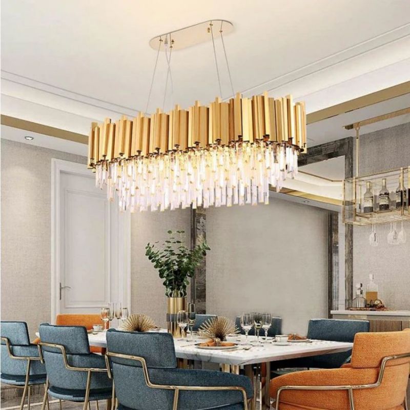 Bourbons Moore Crystal Oval Chandelier-Meet Lighting