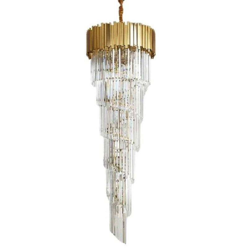 Bourbons Multi Layer Crystal Round Chandelier-Meet Lighting