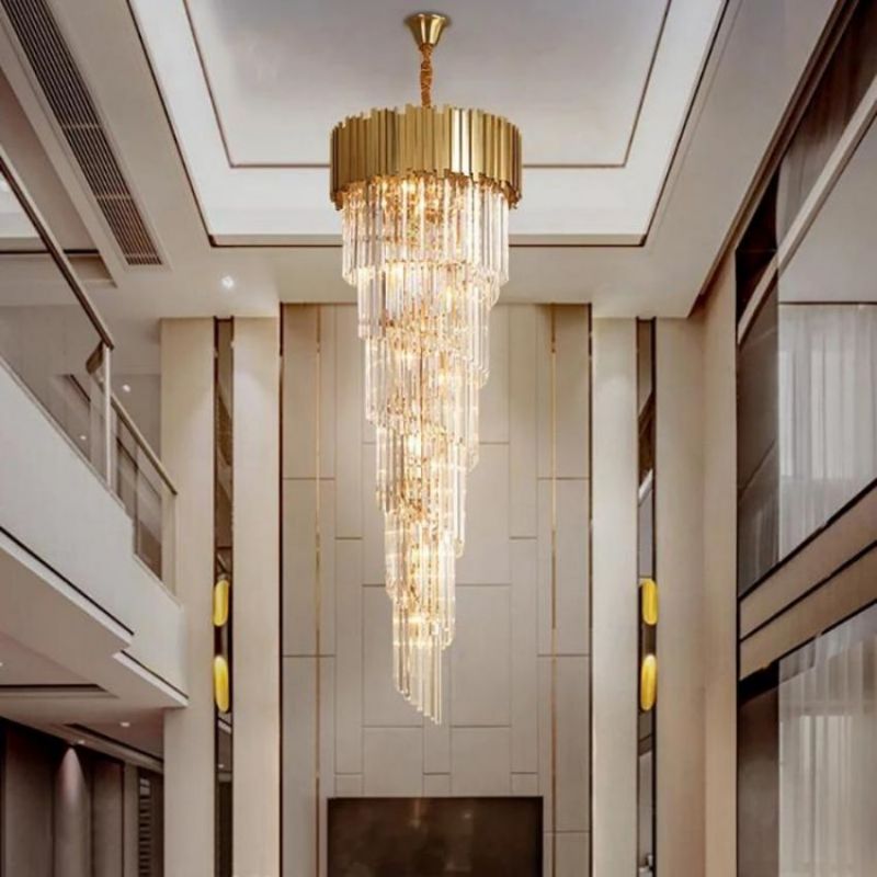 Bourbons Multi Layer Crystal Round Chandelier-Meet Lighting