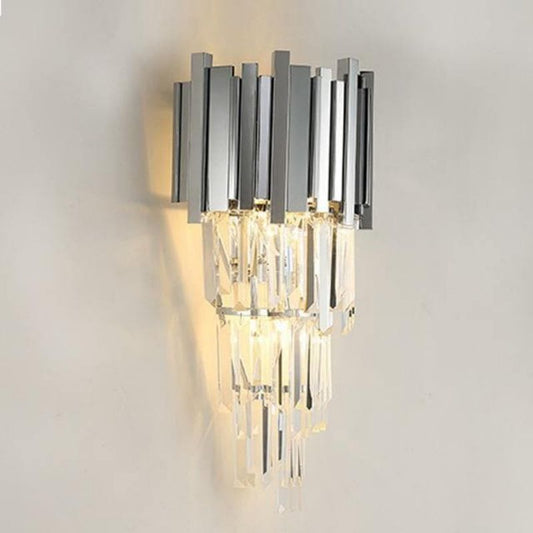 Bourbons Chrome Crystal Wall Sconce 19"H