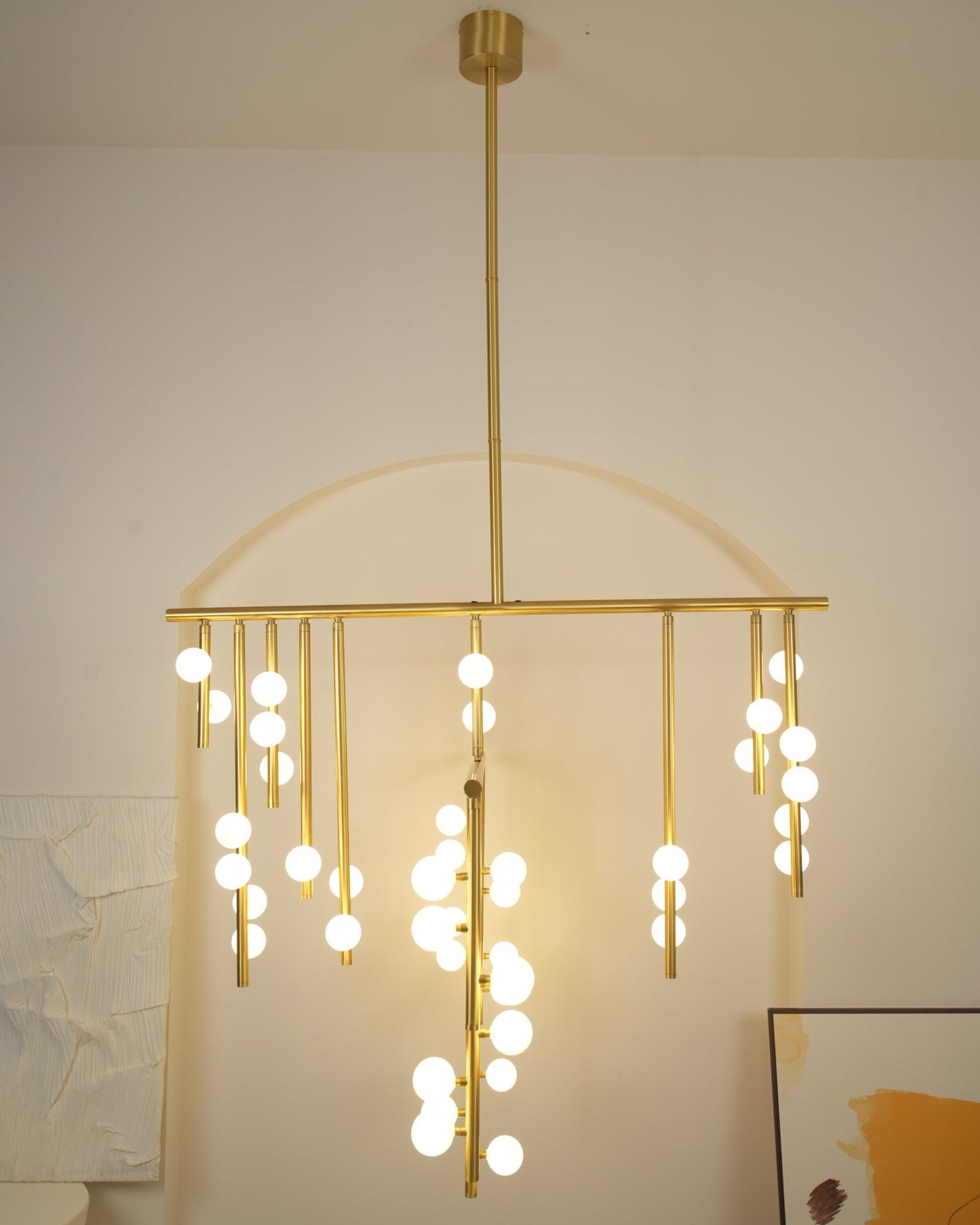 Brass Glass Drop Chandelier-Meet Lighting