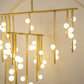 Brass Glass Drop Chandelier-Meet Lighting