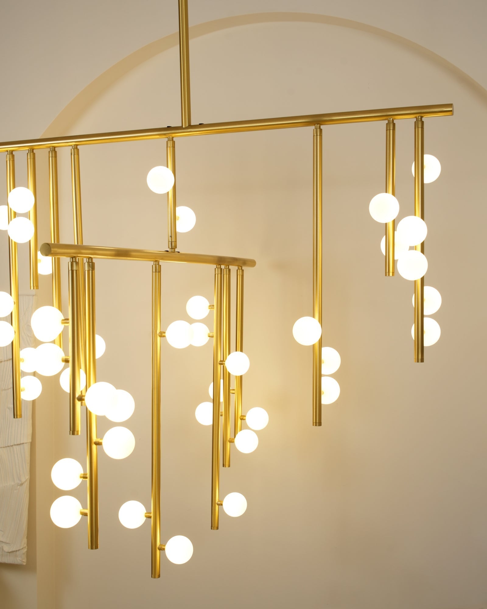 Brass Glass Drop Chandelier-Meet Lighting