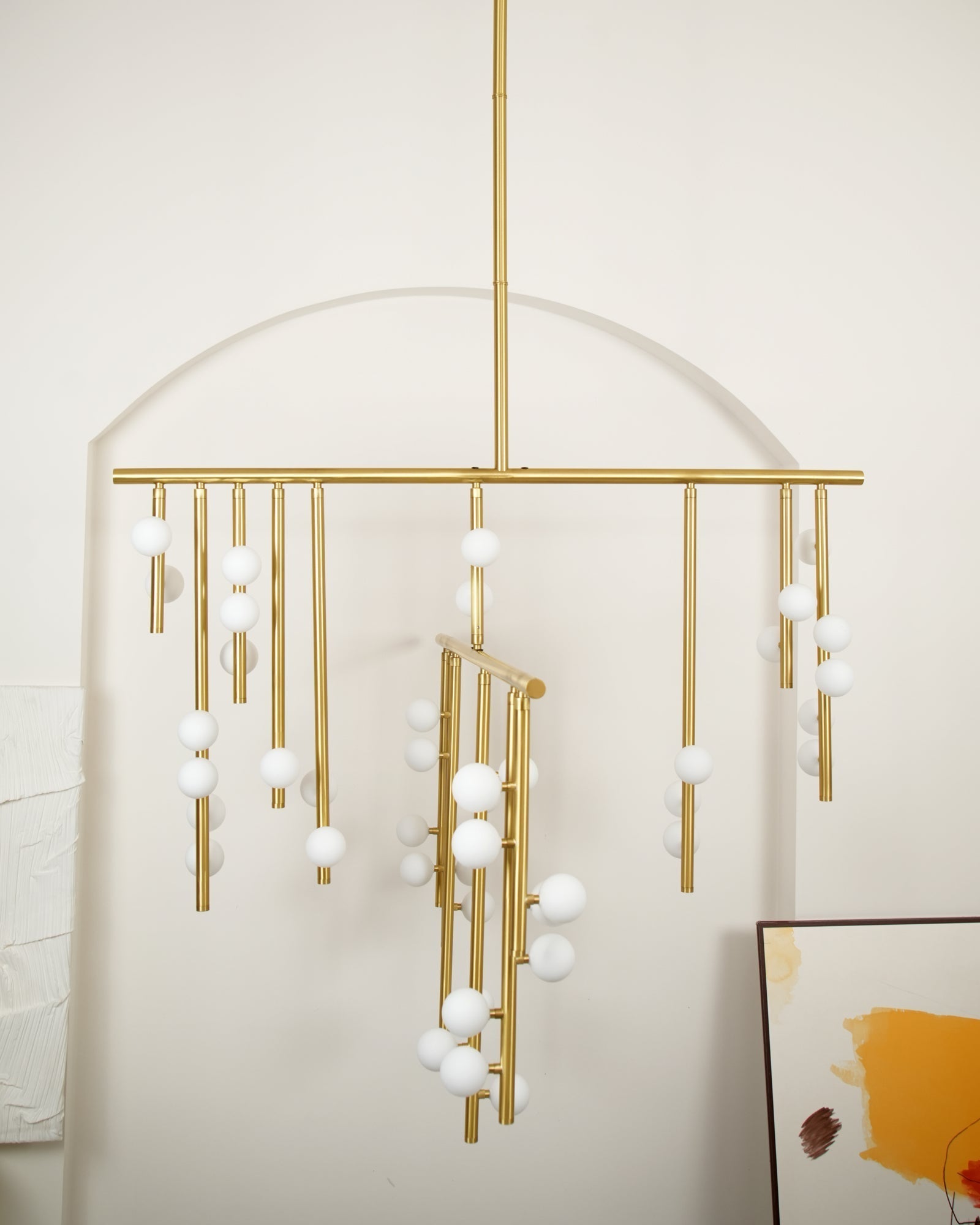 Brass Glass Drop Chandelier-Meet Lighting