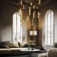 Brass Glass Drop Chandelier-Meet Lighting