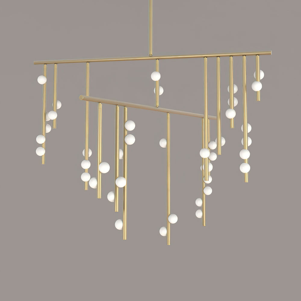 Brass Glass Drop Chandelier-Meet Lighting