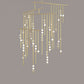 Brass Glass Drop Chandelier-Meet Lighting