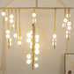 Brass Glass Drop Chandelier