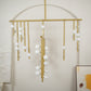 Brass Glass Drop Chandelier