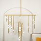 Brass Glass Drop Chandelier