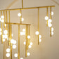 Brass Glass Drop Chandelier