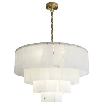 Brendra Classic marble Multi-Layer Round chandelier 31"-Meet Lighting