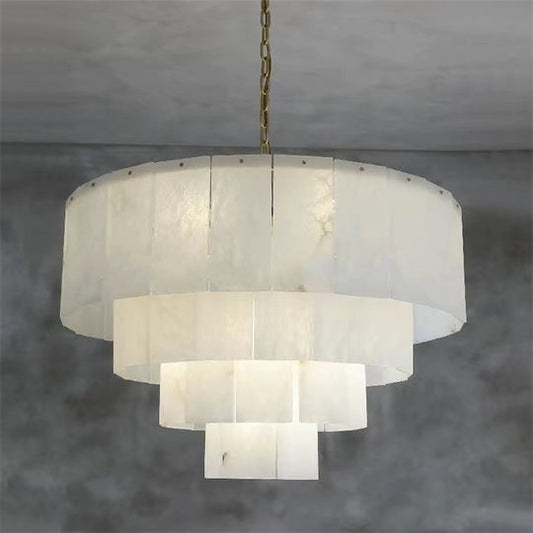 Brendra Classic marble Multi-Layer Round chandelier 31"-Meet Lighting