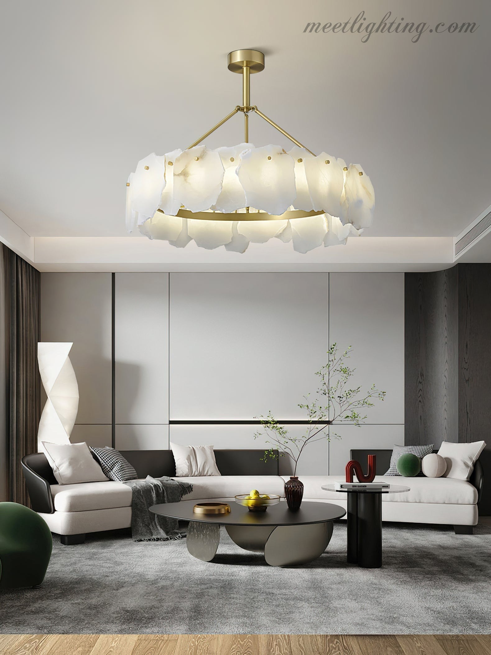 Burton Alabaster Chandelier-Meet Lighting