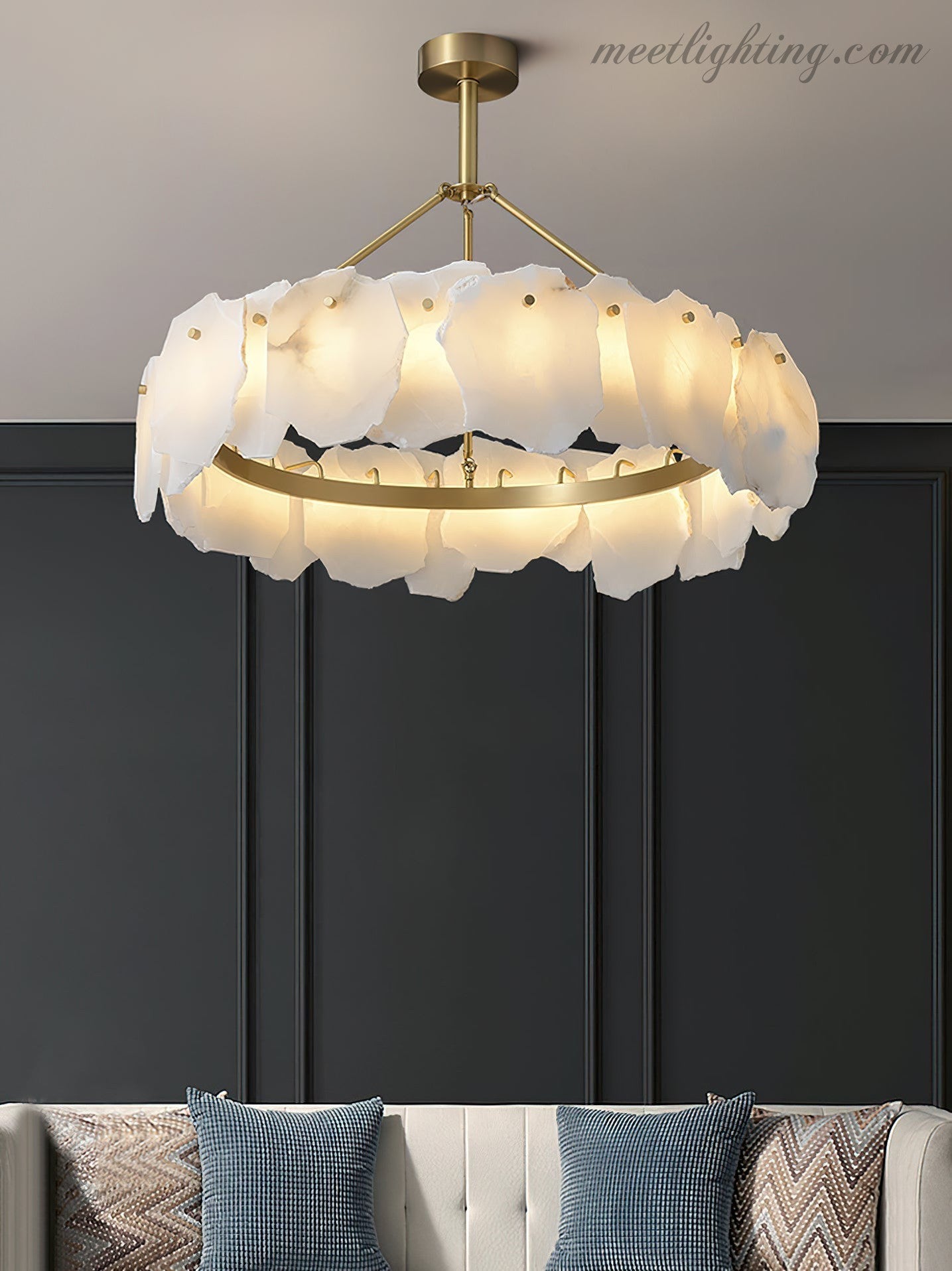 Burton Alabaster Chandelier-Meet Lighting