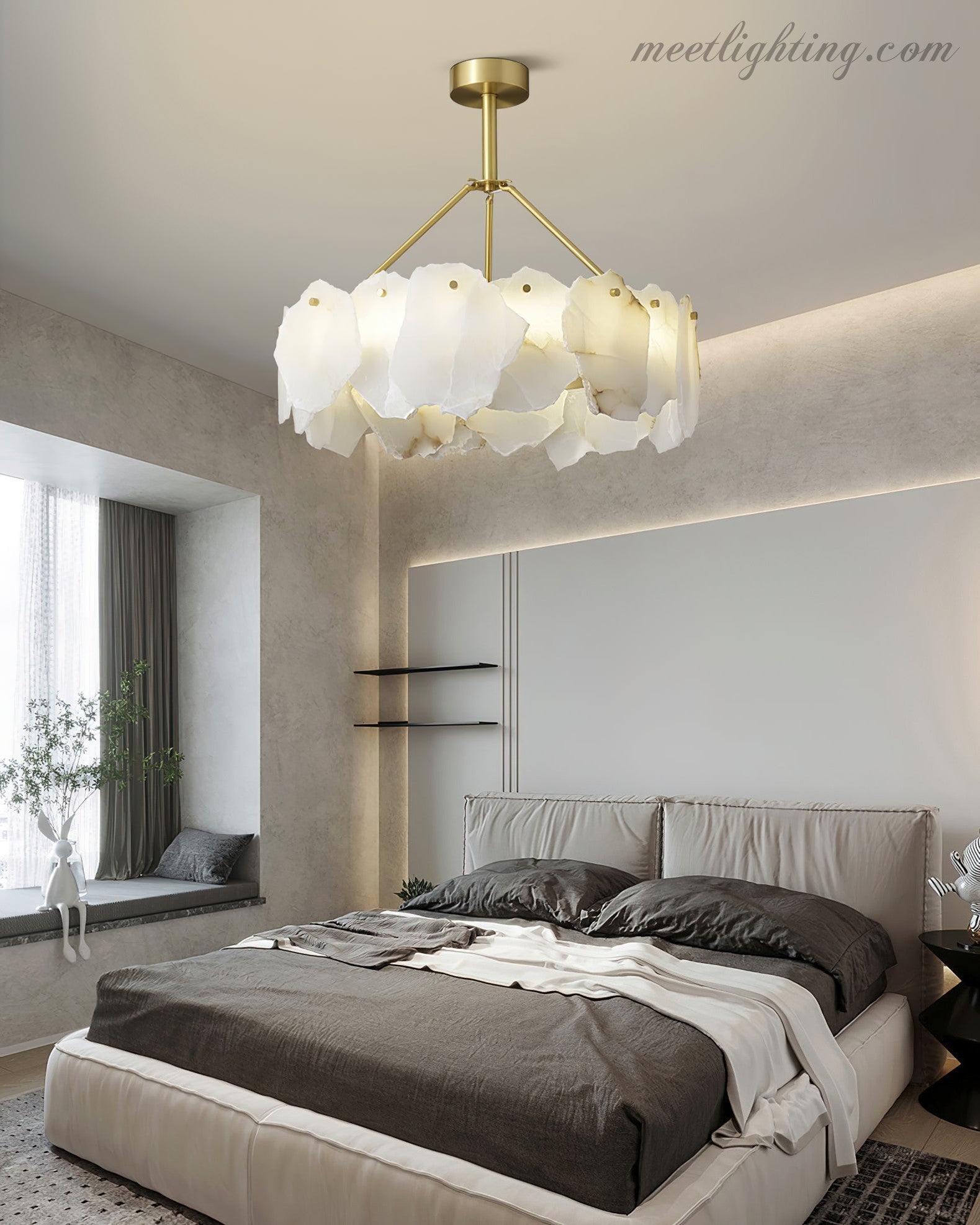 Burton Alabaster Chandelier-Meet Lighting