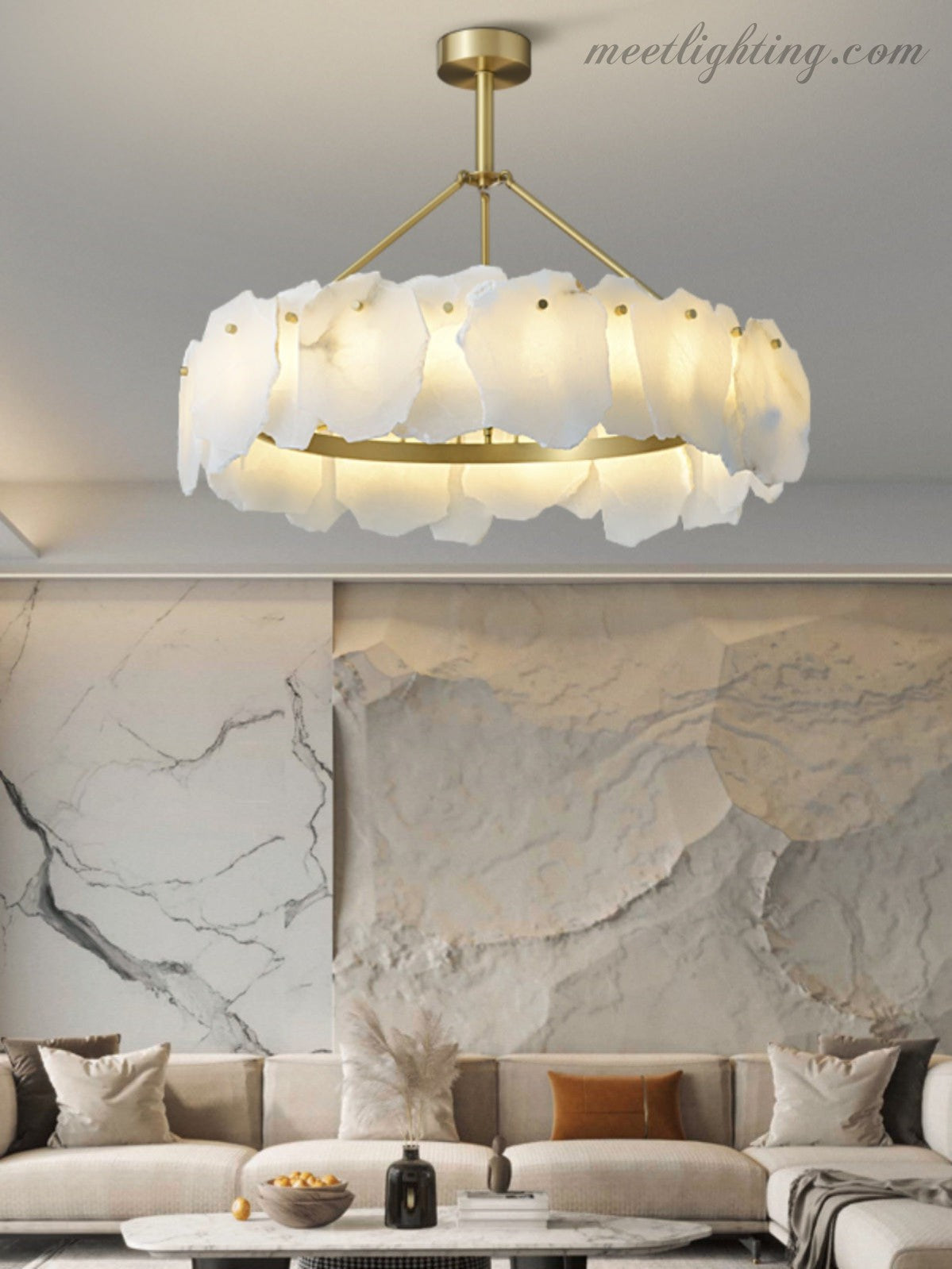 Burton Alabaster Chandelier-Meet Lighting