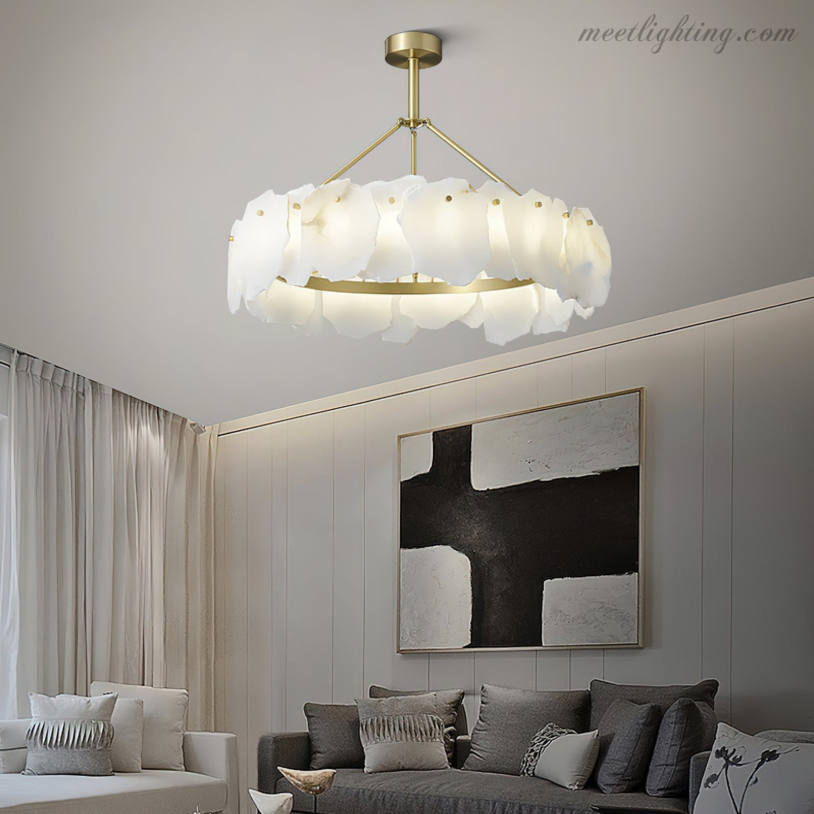 Burton Alabaster Chandelier-Meet Lighting