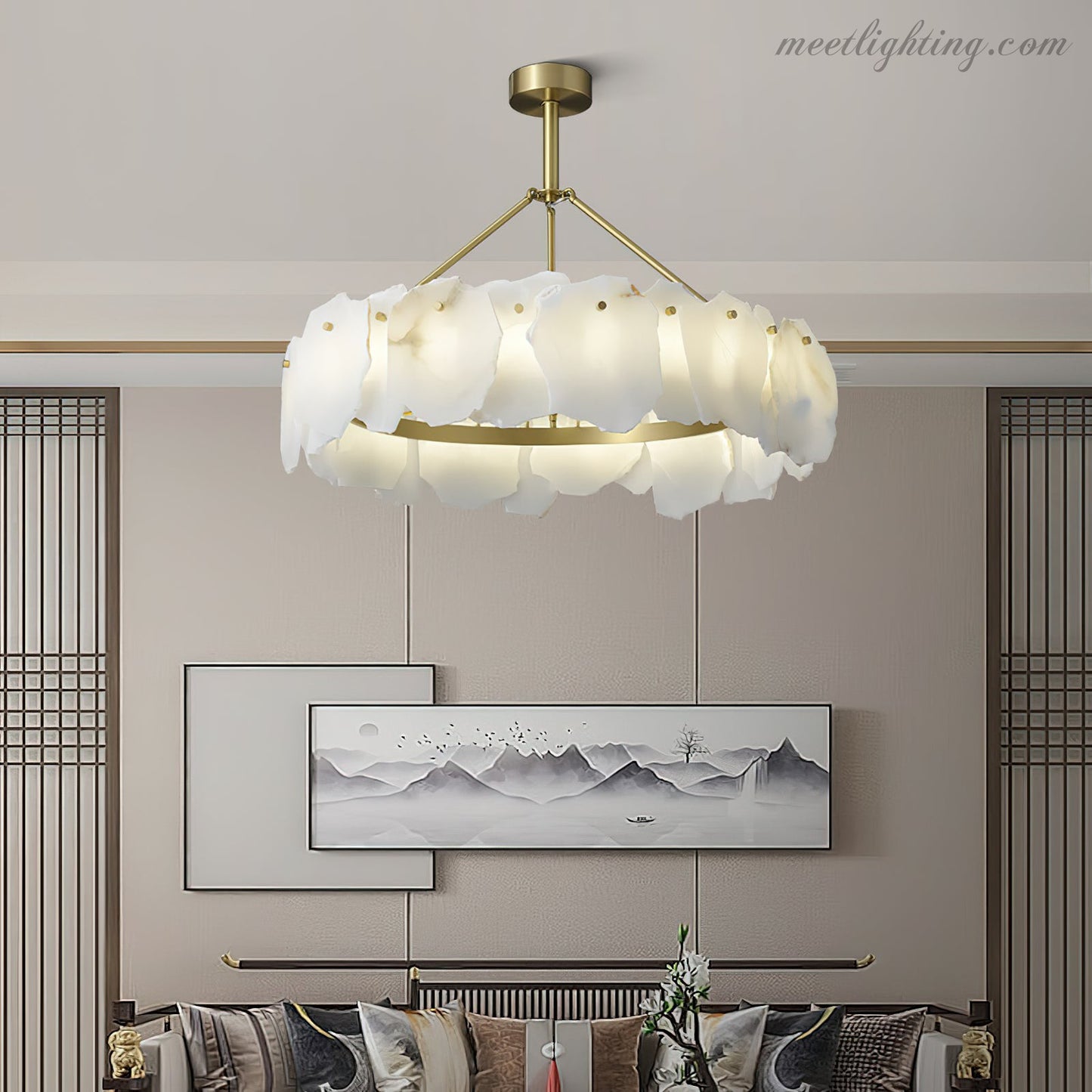 Burton Alabaster Chandelier-Meet Lighting