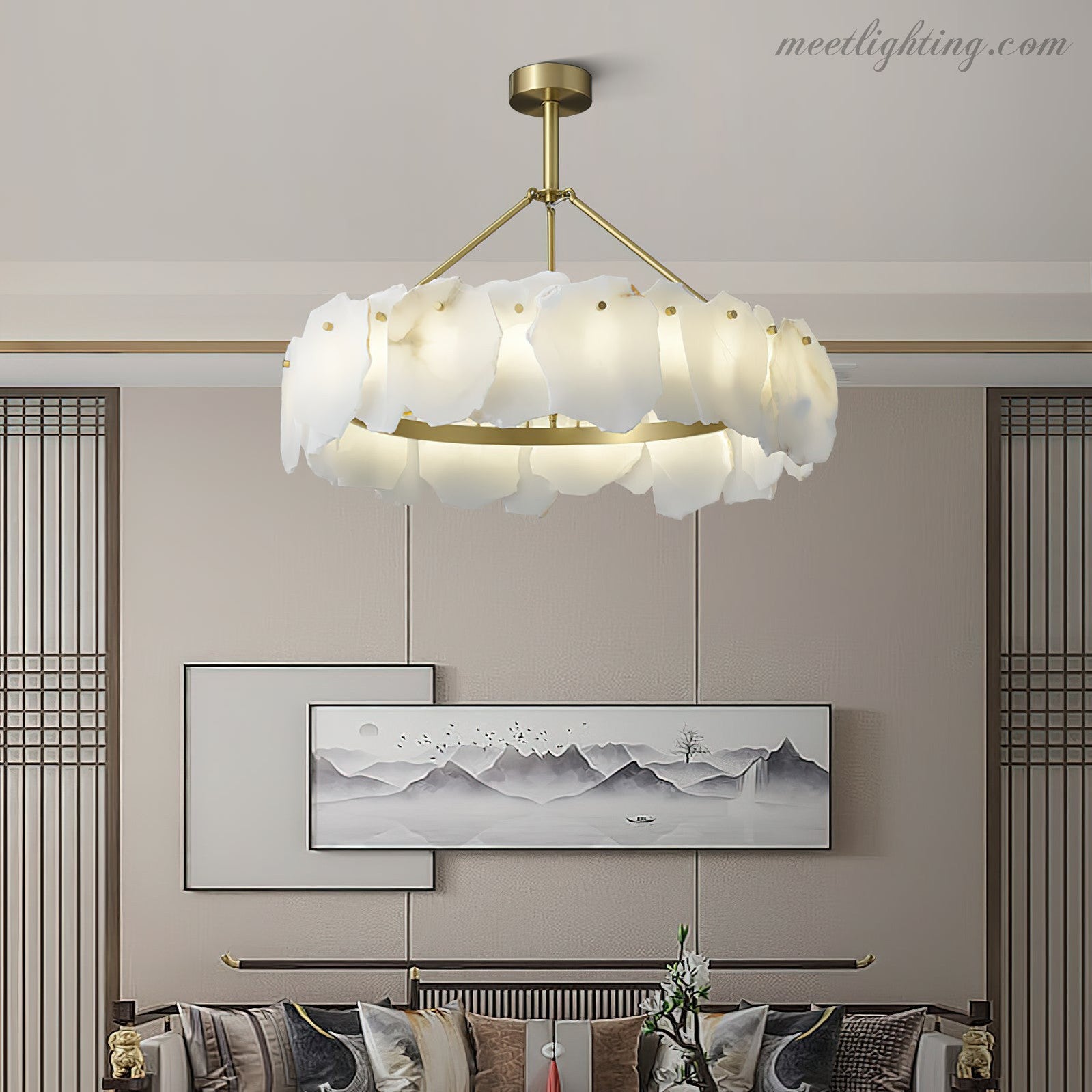 Burton Alabaster Chandelier-Meet Lighting