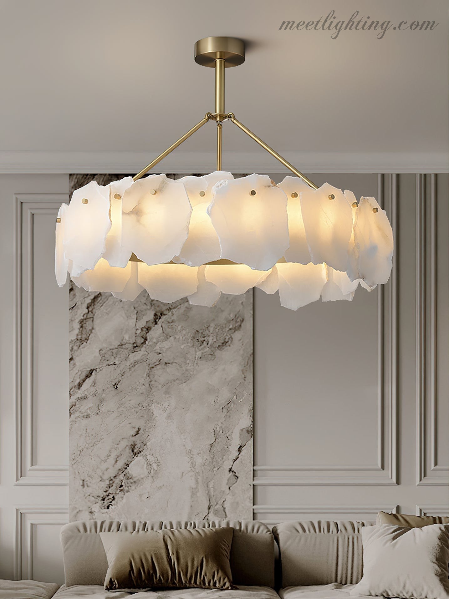 Burton Alabaster Chandelier-Meet Lighting