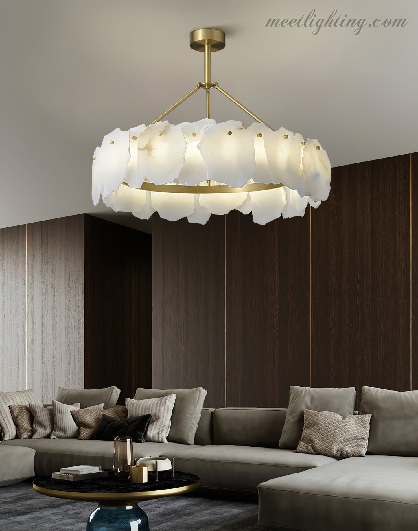 Burton Alabaster Chandelier-Meet Lighting