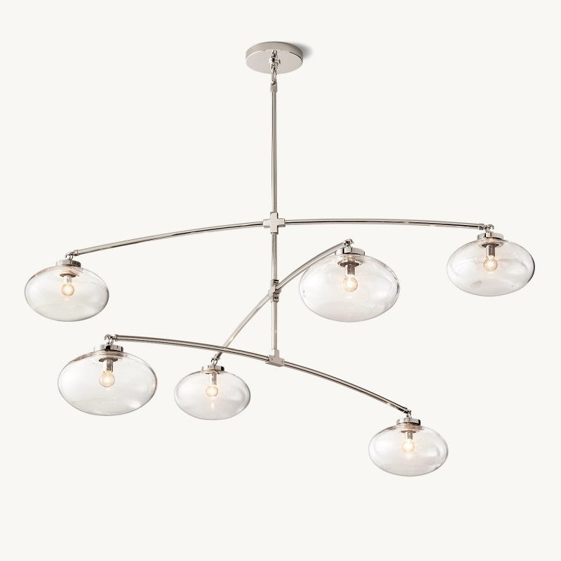 Cabrette Clear Glass Mobile Round Chandelier