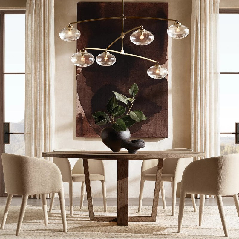 Cabrette Clear Glass Mobile Round Chandelier