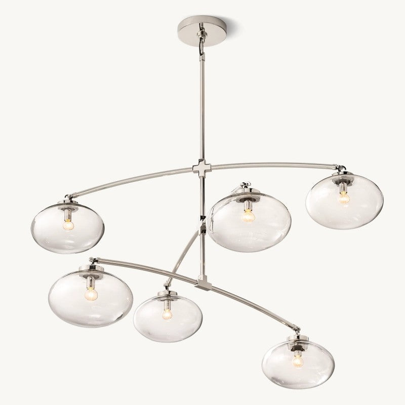 Cabrette Clear Glass Mobile Round Chandelier