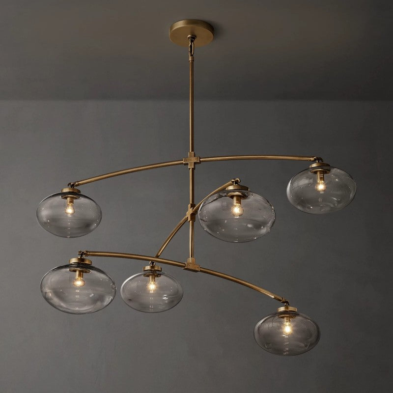Cabrette Clear Glass Mobile Round Chandelier