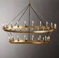 Camino Vintage Candelabra 2-Tier Round Chandelier-MEET LIGHTING