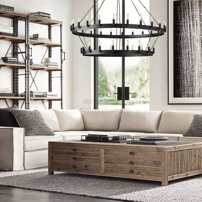 Camino Vintage Filament 2-tier Chandelier-MEET LIGHTING