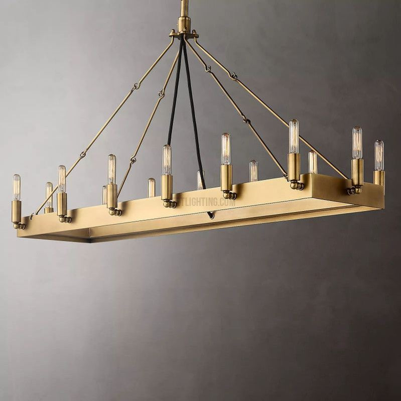 Camino Vintage Filament Rectangular Chandelier 41" 52"-MEET LIGHTING