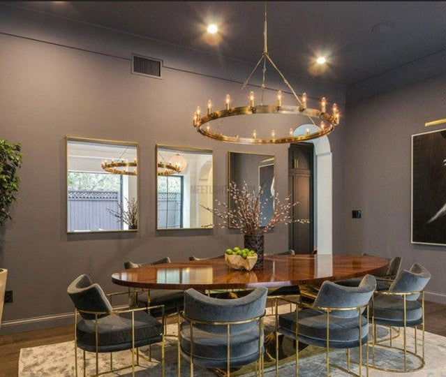 Camino Vintage Filament Round Chandelier-MEET LIGHTING