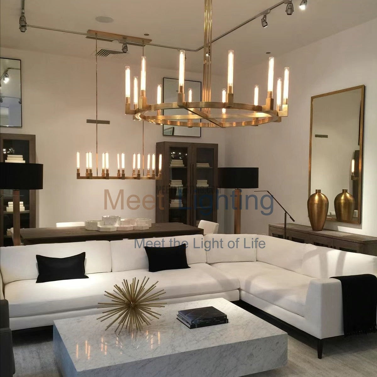 Cannele Round Chandelier 72"-MEET LIGHTING