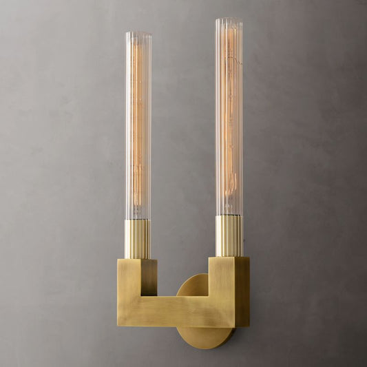 Cania Double Sconce wall sconce for bedroom,wall sconce for dining room,wall sconce for stairways,wall sconce for foyer,wall sconce for bathrooms,wall sconce for kitchen,wall sconce for living room Rbrights Lacquered Burnished Brass  
