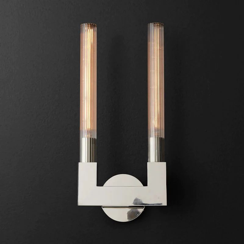 Cannele Glass Double Wall Sconce-Meet Lighting