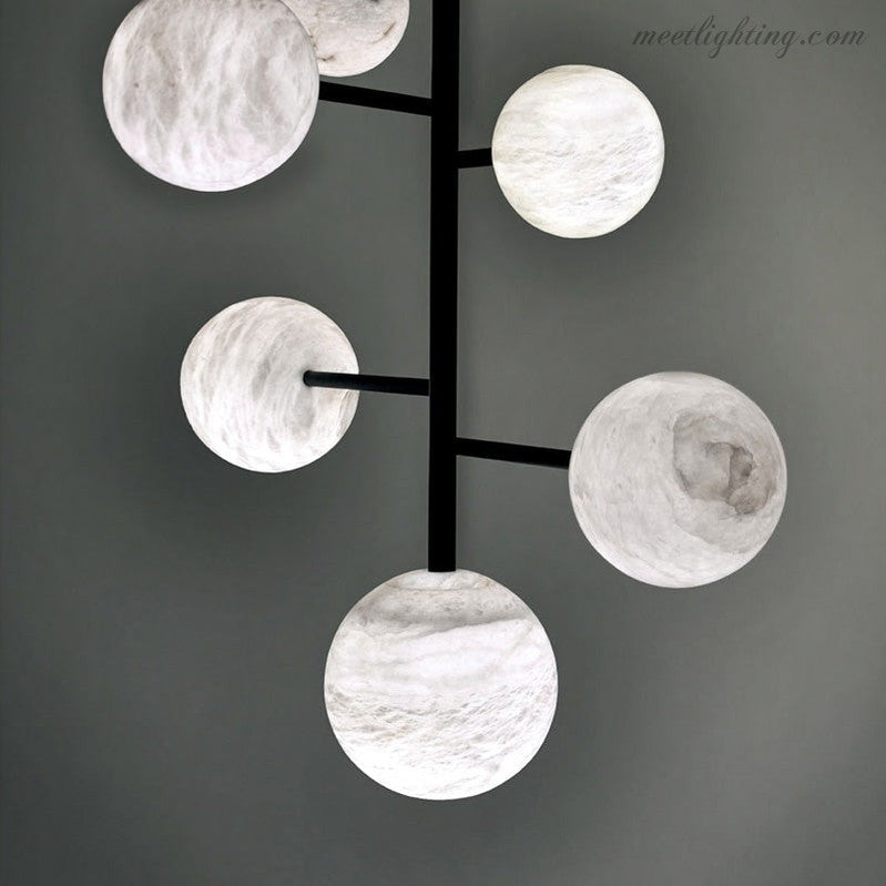 Carol Sphere Delight - Modern Artistic Alabaster Chandelier Light-Meet Lighting