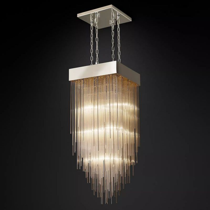 Casa Blown Glass Square Chandelier 20"-Meet Lighting