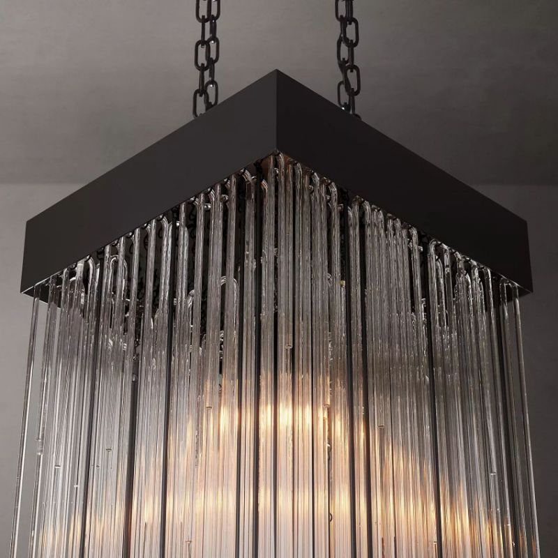 Casa Blown Glass Square Chandelier 20"-Meet Lighting