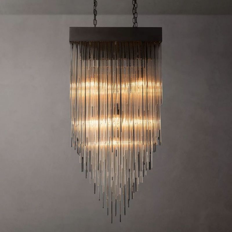 Casa Blown Glass Square Chandelier 30"-Meet Lighting