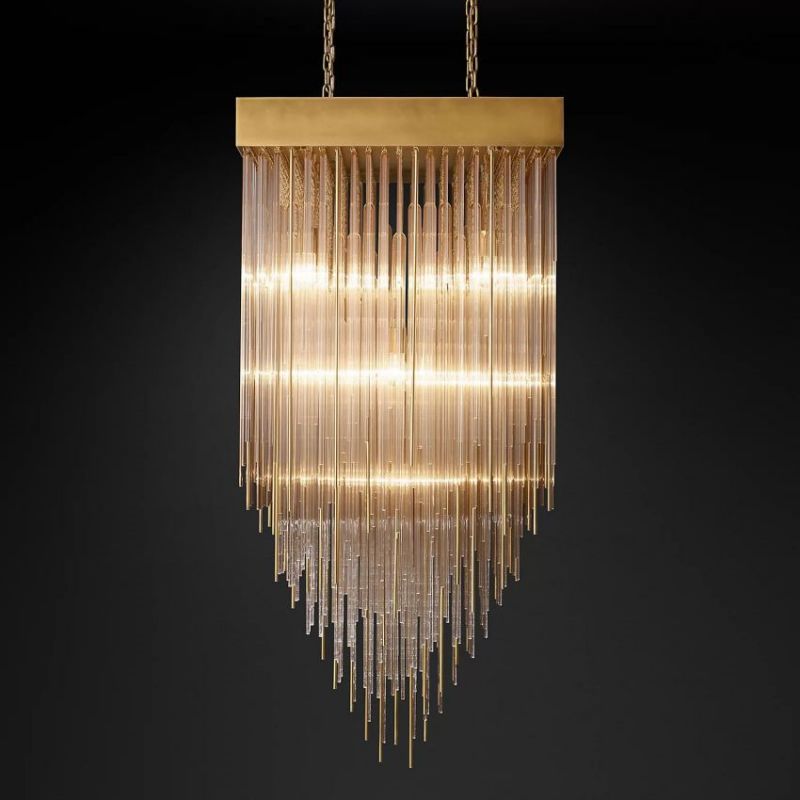 Casa Blown Glass Square Chandelier 30"-Meet Lighting