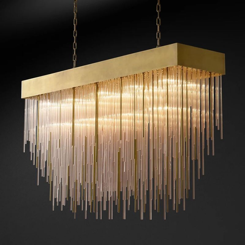 Casa Blown Glass Square Chandelier 54"-Meet Lighting