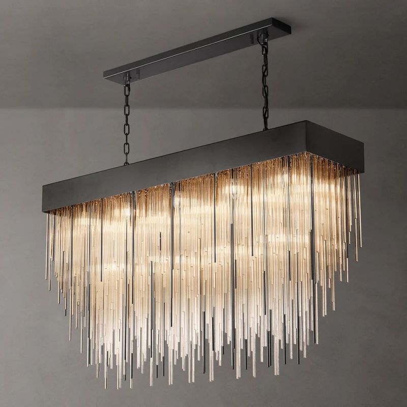 Casa Blown Glass Square Chandelier 54"-Meet Lighting