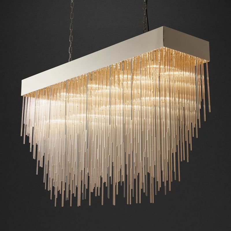 Casa Blown Glass Square Chandelier 54"-Meet Lighting