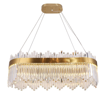 Cebal Odeon Oval Crystal Fringe Chandelier-Meet Lighting