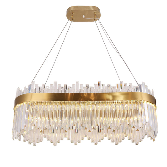 Cebal Odeon Oval Crystal Fringe Chandelier-Meet Lighting