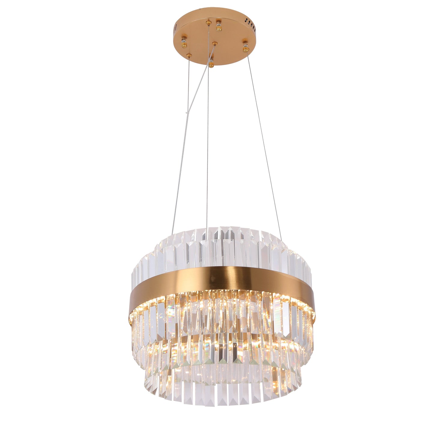 Cebal Odeon Round Crystal Fringe Chandelier-Meet Lighting